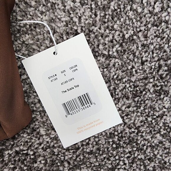 NWT Andie The Scala Padded Bandeau Bikini Top Espresso Small - Picture 7 of 8